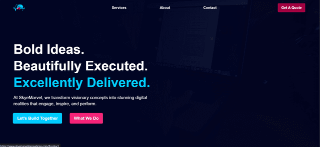 SkyeMarvel Innovations Landing Page